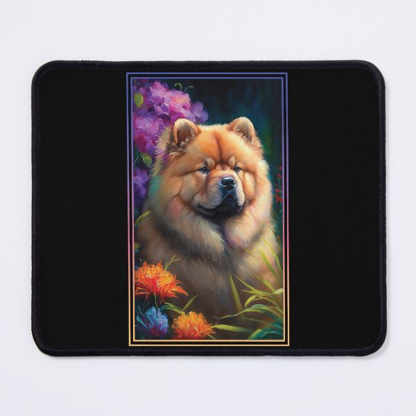 Item preview, Chow Chow Dog Vibrant Tropical Flower Tall Digital Oil Painting Portrait 2 designed and sold by arthouseflunky.