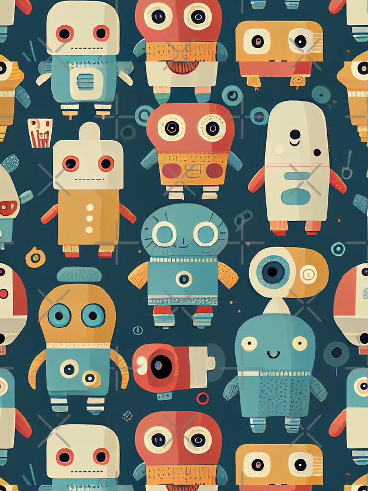 Thumbnail 4 of 4, Samsung Galaxy Phone Case, Cute Robots Pattern designed and sold by CutePatternsRB.