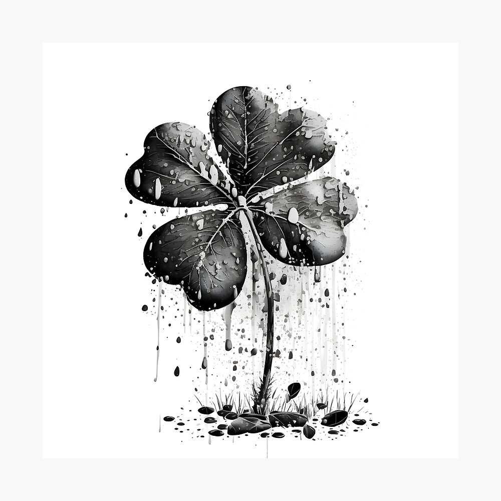 Premium Vector | Tattoo clover with three leaves - shamrock