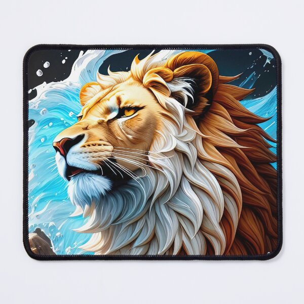 Item preview, Proud confident lion water splash art designed and sold by RK - Shop.
