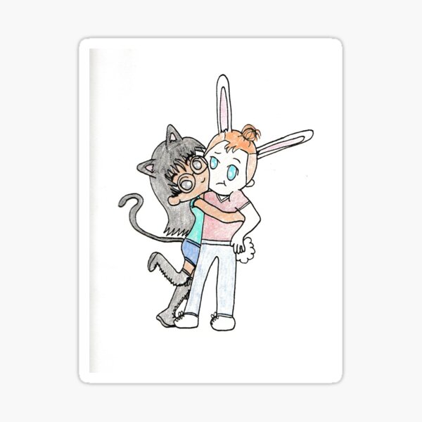 Kitty & Bunny Sticker