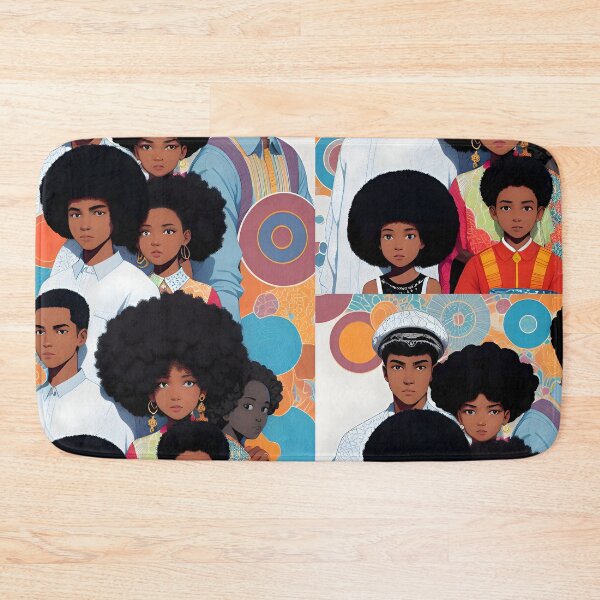 Aperçu de l'œuvre Famille coupe afro esprit seventies créée et vendue par MamaO1.