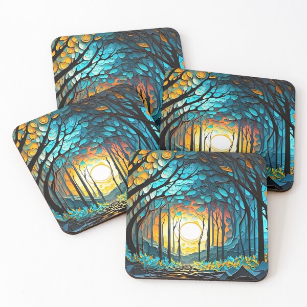 Item preview, colorful forest in the moonlight designed and sold by artyficial-.
