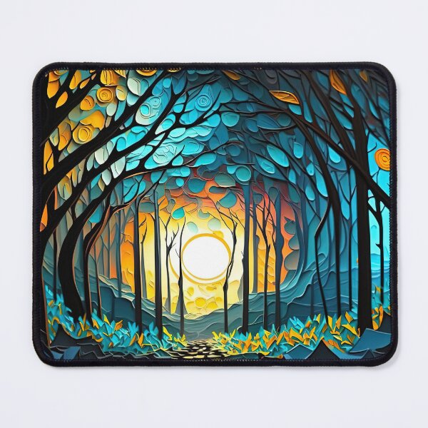 Item preview, colorful forest in the moonlight designed and sold by artyficial-.