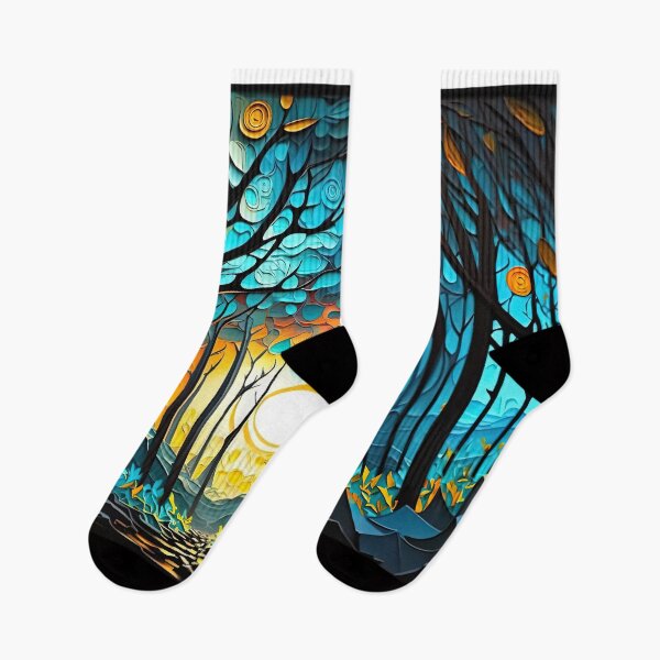 Item preview, colorful forest in the moonlight designed and sold by artyficial-.