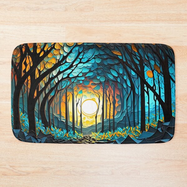 Item preview, colorful forest in the moonlight designed and sold by artyficial-.