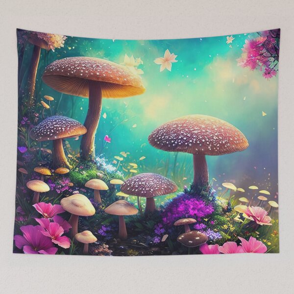 Item preview, Cute and vibrant mushroom and flower illustration designed and sold by RK - Shop.
