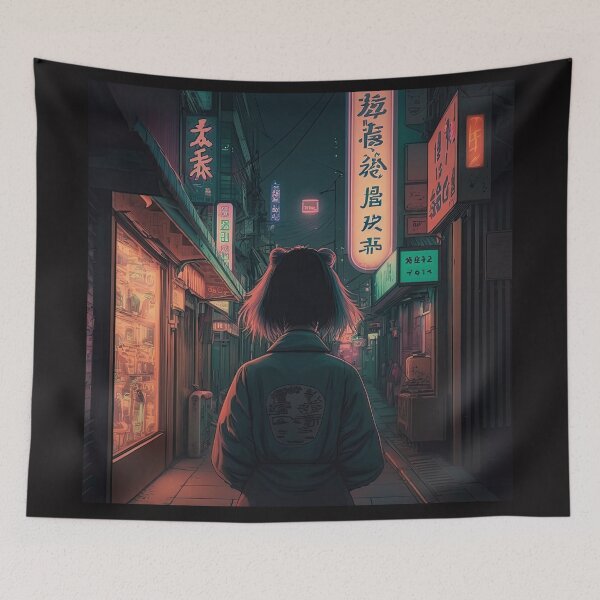 Item preview, Digital art. imaginary japanese city designed and sold by Creativaity.