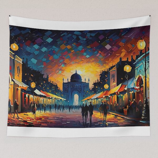 Item preview, A vibrant market street in morroco designed and sold by artyficial-.
