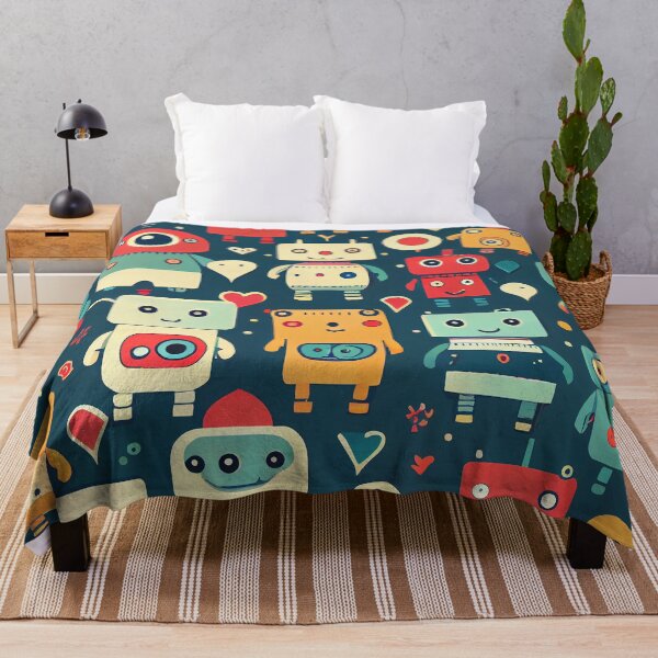 Item preview, Cute Robots Pattern designed and sold by CutePatternsRB.