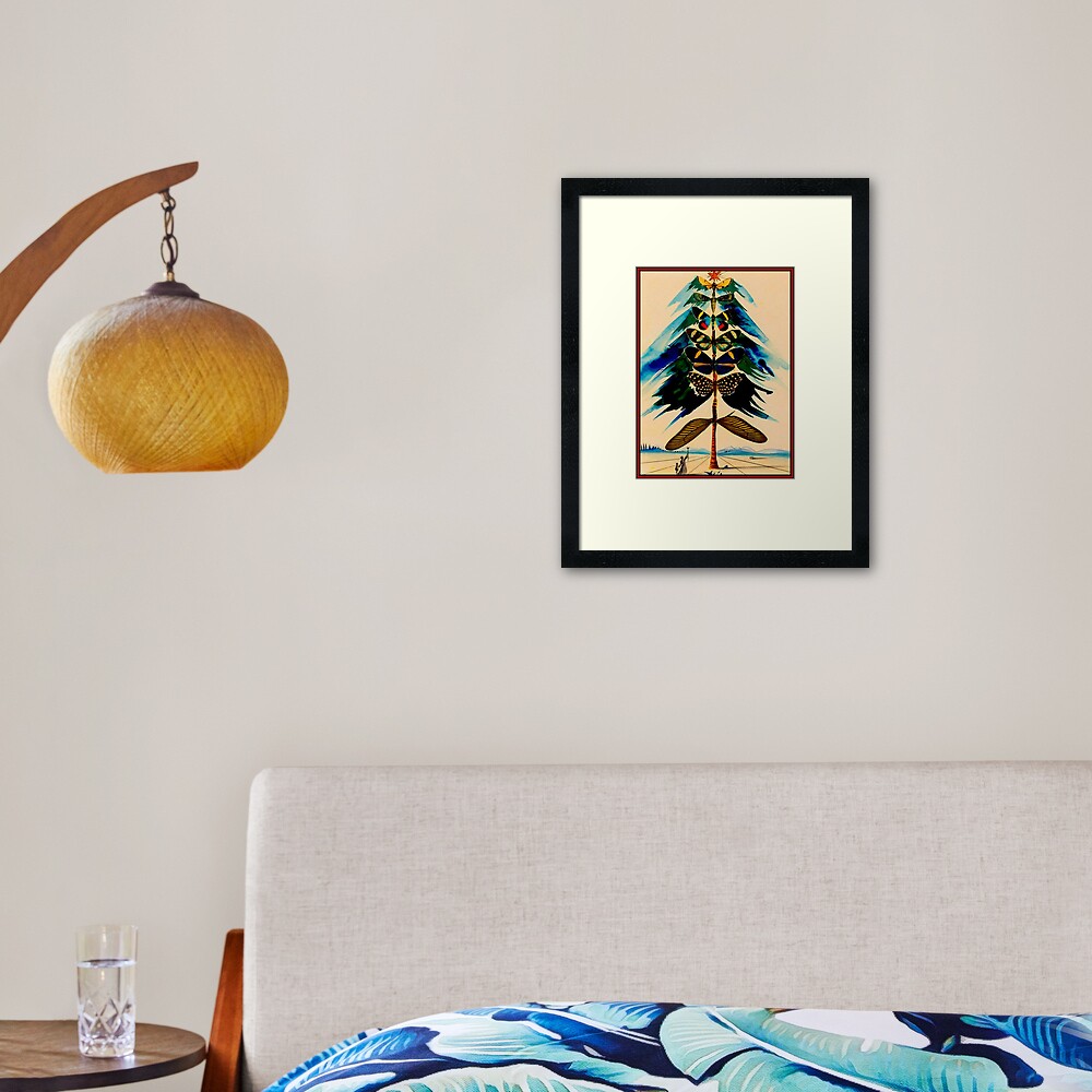 BUTTERFLY TREE : Vintage Abstract Dali Print Framed Art Print