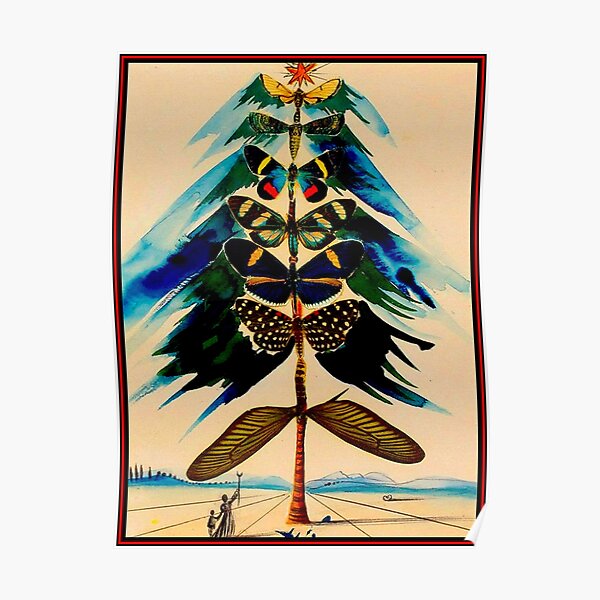 BUTTERFLY TREE : Vintage Abstract Dali Print Poster