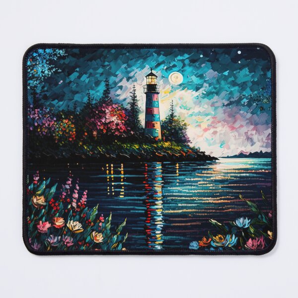 Artikelvorschau, discovering a hidden lighthouse palette knife painting entworfen und verkauft von artyficial-.