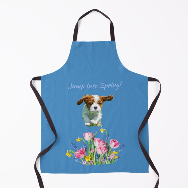 Item preview, HAPPY PUPPY JUMPS INTO SPRING WITH FLOWERS! designed and sold by TechLaughs.