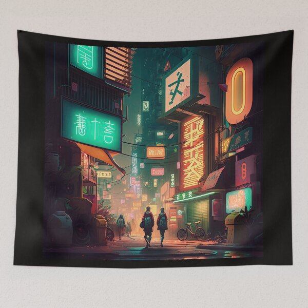 Item preview, Digital art. imaginary japanese city designed and sold by Creativaity.