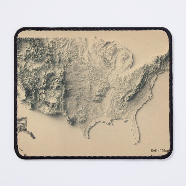 Item preview, Relief Map of the United States 3D digitally-rendered Option 2 designed and sold by ThinkAboutMaps.