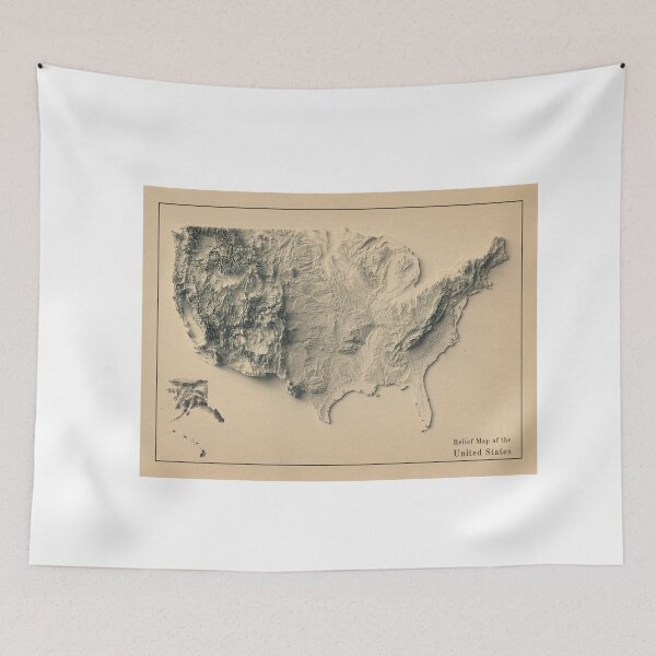 Item preview, Relief Map of the United States 3D digitally-rendered Option 2 designed and sold by ThinkAboutMaps.