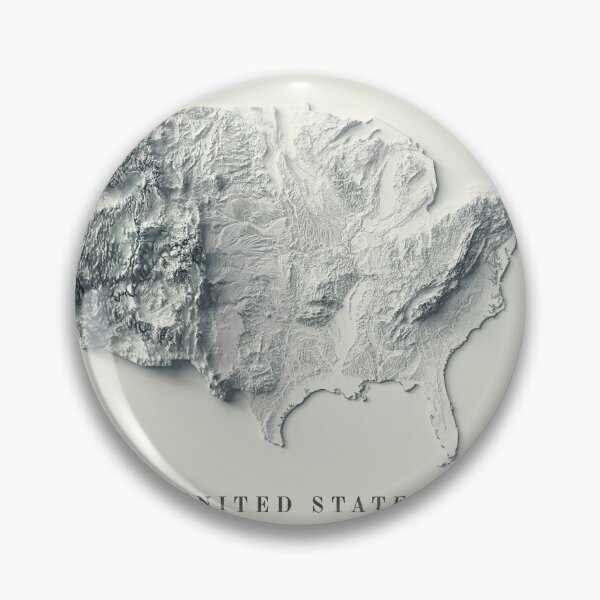 Item preview, Relief Map of the United States 3D digitally-rendered Option 2 designed and sold by ThinkAboutMaps.
