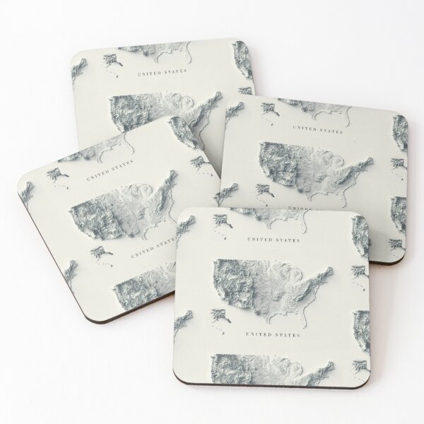 Item preview, Relief Map of the United States 3D digitally-rendered Option 2 designed and sold by ThinkAboutMaps.
