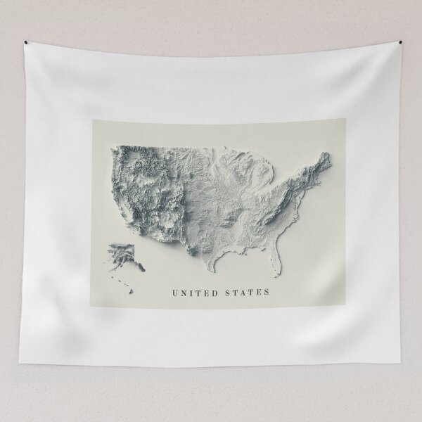 Item preview, Relief Map of the United States 3D digitally-rendered Option 2 designed and sold by ThinkAboutMaps.