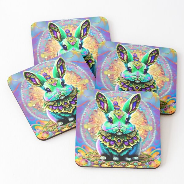 Item preview, Bunny Rabbit Psychedelic Easter Gift AOP Rainbow Neon Trippy designed and sold by Anticulture.