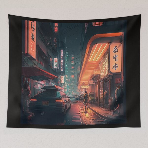 Item preview, Digital art. imaginary japanese city designed and sold by Creativaity.