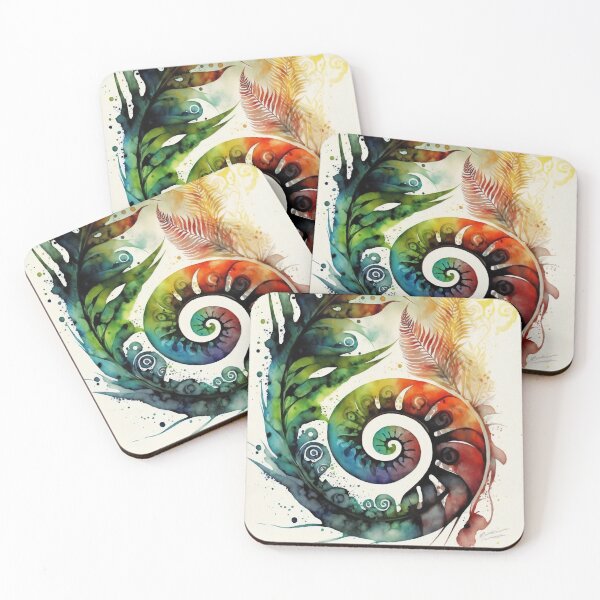 Item preview, Watercolor Māori Koru, New Zealand Art,  designed and sold by Uncommon Cents.