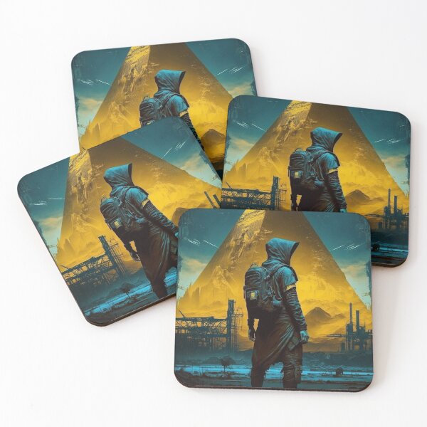 Item preview, Cairo Egypt Pyramid of Giza Cyberpunk Travel Poster designed and sold by artra-shop.