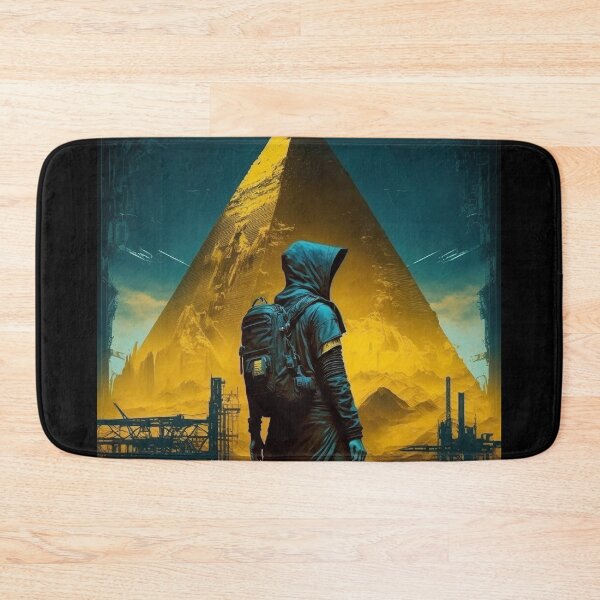 Item preview, Cairo Egypt Pyramid of Giza Cyberpunk Travel Poster designed and sold by artra-shop.