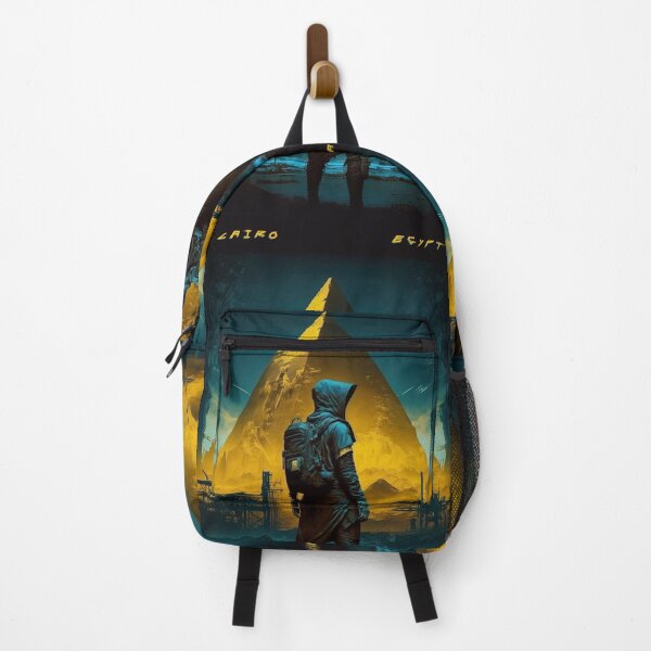 Item preview, Cairo Egypt Pyramid of Giza Cyberpunk Travel Poster designed and sold by artra-shop.