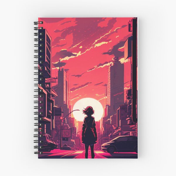 Item preview, Red Skies over the City: A Japanese Anime Sunset, Japanese Aesthetic Anime  designed and sold by EmeraldeaArt.