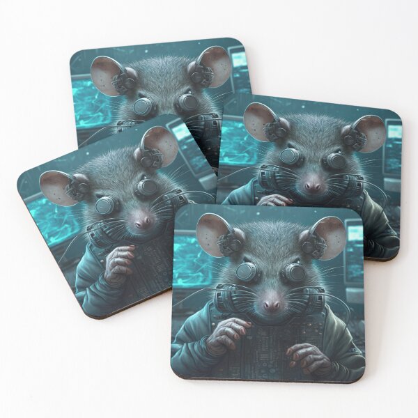 Item preview, Cheeky Cyberpunk Hacker Mouse/Rat designed and sold by ArtificialEye.