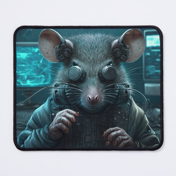 Item preview, Cheeky Cyberpunk Hacker Mouse/Rat designed and sold by ArtificialEye.