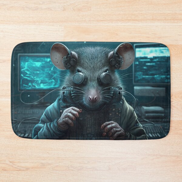 Item preview, Cheeky Cyberpunk Hacker Mouse/Rat designed and sold by ArtificialEye.
