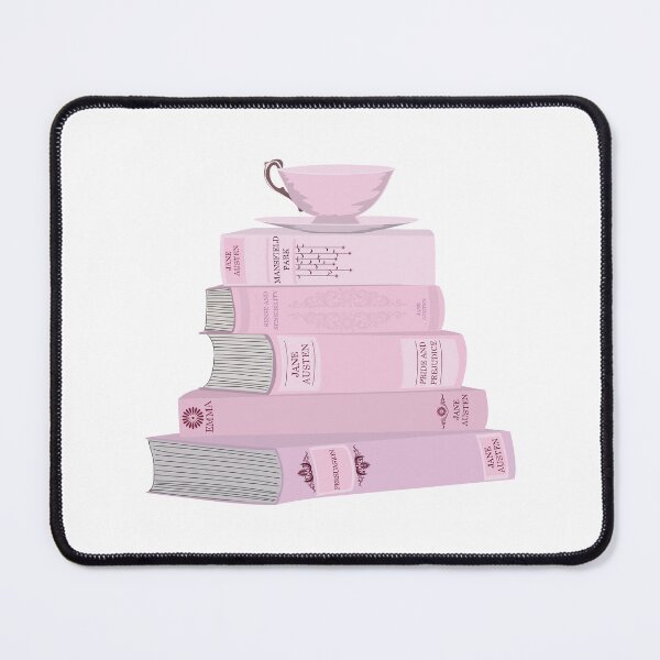 Item preview, Pink, Jane Austen Book Stack and Tea Cup designed and sold by MissBennett.