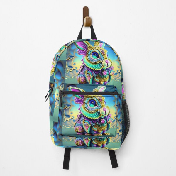 Item preview, Bunny Rabbit Psychedelic Easter Gift AOP Rainbow Neon Trippy Animation Animal Stuffed designed and sold by Anticulture.