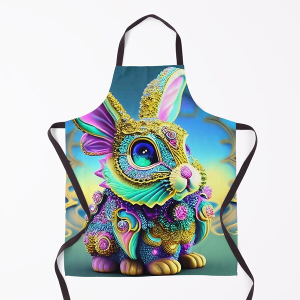 Item preview, Bunny Rabbit Psychedelic Easter Gift AOP Rainbow Neon Trippy Animation Animal Stuffed designed and sold by Anticulture.