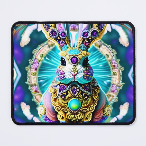 Artikelvorschau, Häschen psychedelisches Ostergeschenk AOP Rainbow Neon Trippy entworfen und verkauft von Anticulture.
