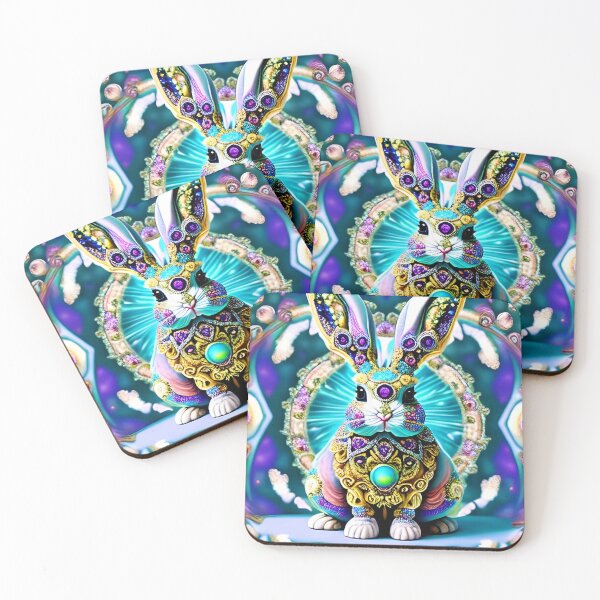 Item preview, Bunny Rabbit Psychedelic Easter Gift AOP Rainbow Neon Trippy designed and sold by Anticulture.