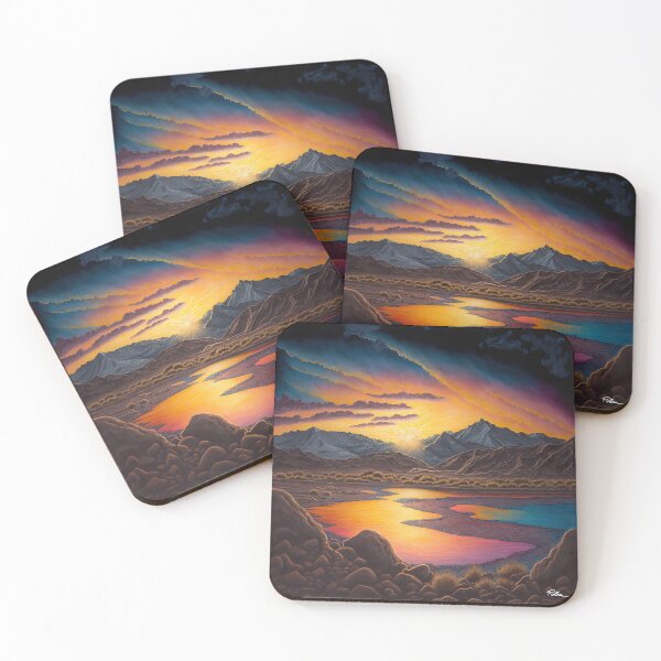 Item preview, COLORED CHALK DRAWING OF SUNSET OVER EASTERN SIERRAS designed and sold by ArtbyRolleen.