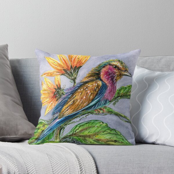 Item preview, Roller bird stylized with bright summer yellow and greens. designed and sold by Tuesdayg.