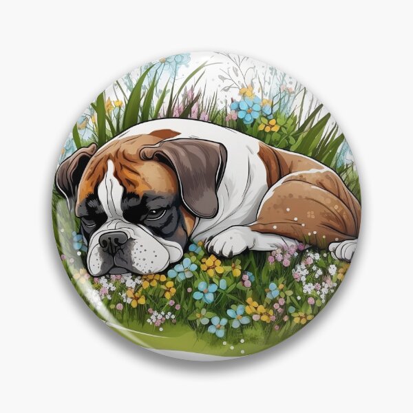 Item preview, Boxer, Durmiendo en flores designed and sold by CreativArtifice.