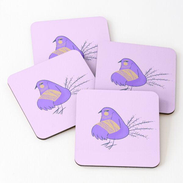Item preview, Funny short, fat and hurt purple bird and pattern designed and sold by IULIART.