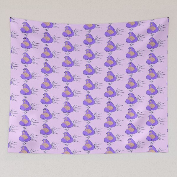 Item preview, Funny short, fat and hurt purple bird and pattern designed and sold by IULIART.