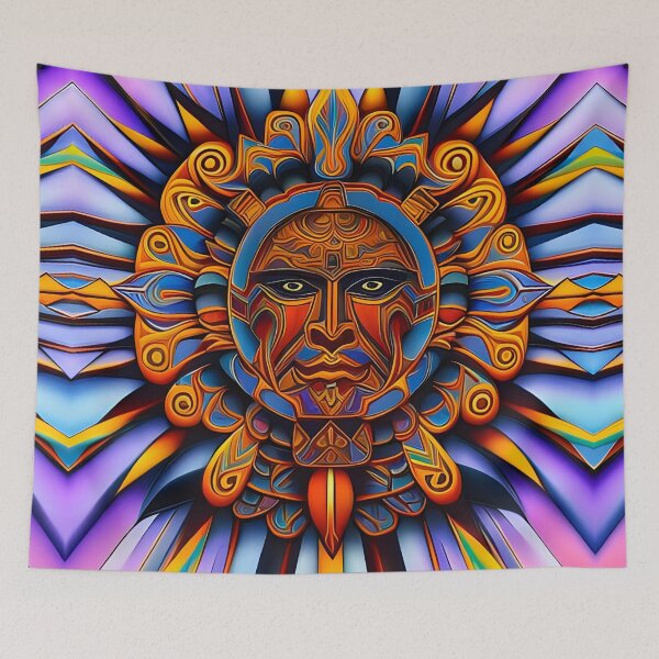 Item preview, New World Gods (31) - Mesoamerican Inspired Psychedelic Art designed and sold by TheThirdEye.