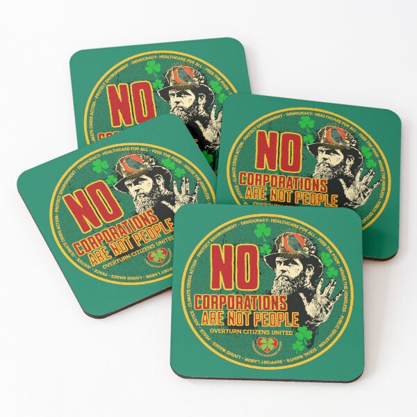Item preview, PMD00540 Progressive Movement Designs Irish American No Corporations Are Not People Overturn Citizens United for Saint Patricks Day or any day for progressive Democrats and Bernie Sanders supporters designed and sold by ProgressiveLeft.