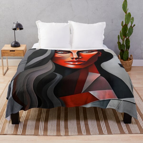 Item preview, Abstract Woman Face Portrait art print designed and sold by colortrends.