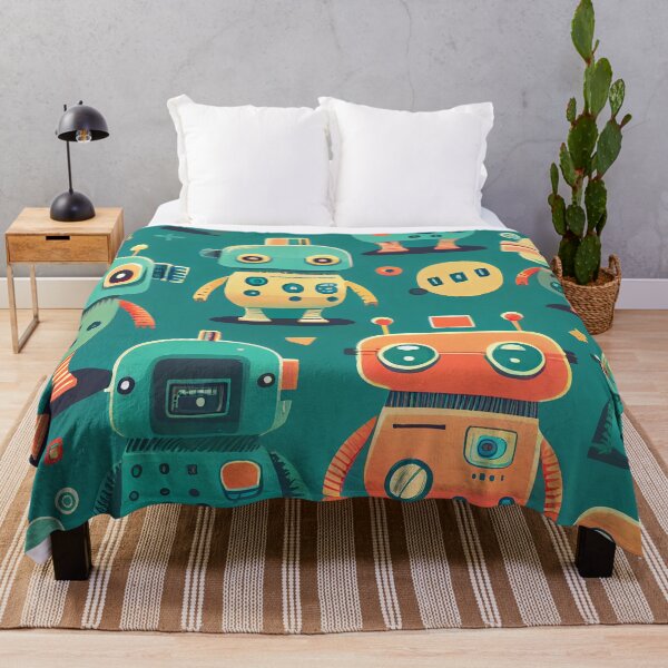 Item preview, Cute Robots Pattern designed and sold by CutePatternsRB.