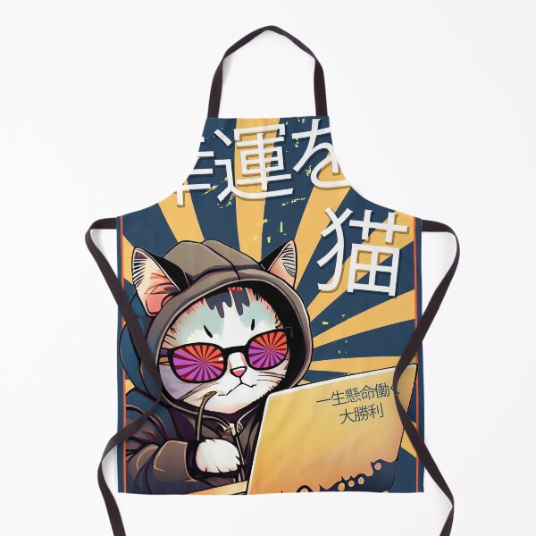 Item preview, Good Luck Neko Funny Japanese Cat At Laptop, Purrfect For Cat Lovers designed and sold by Mrspink16.