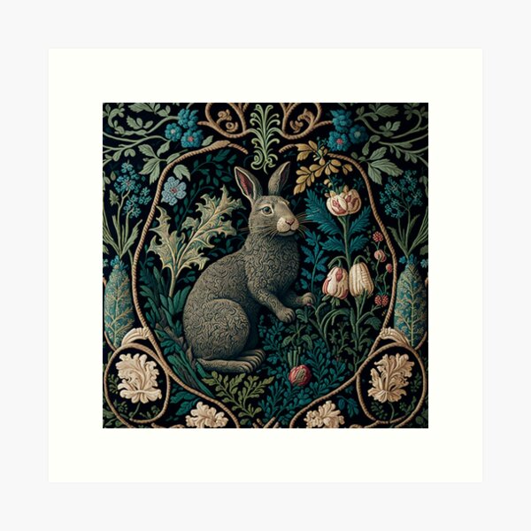 Item preview, Wiliam Morris Rabbit in the Forest designed and sold by westside310.